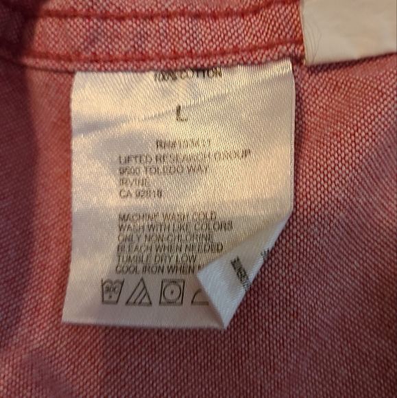 LRG Woven Woman's Short Sleeve Blouse, Size: Large Color: Pink - Picture 10 of 16